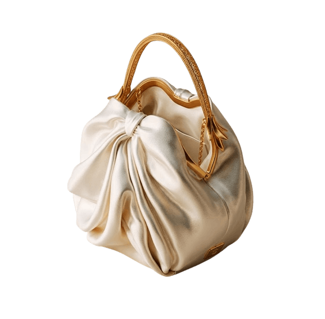 Cream Satin Pouch image